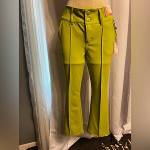 NWT Happily Grey Women’s lime Green Cropped Trouser With Pockets Sz 1, C Photos